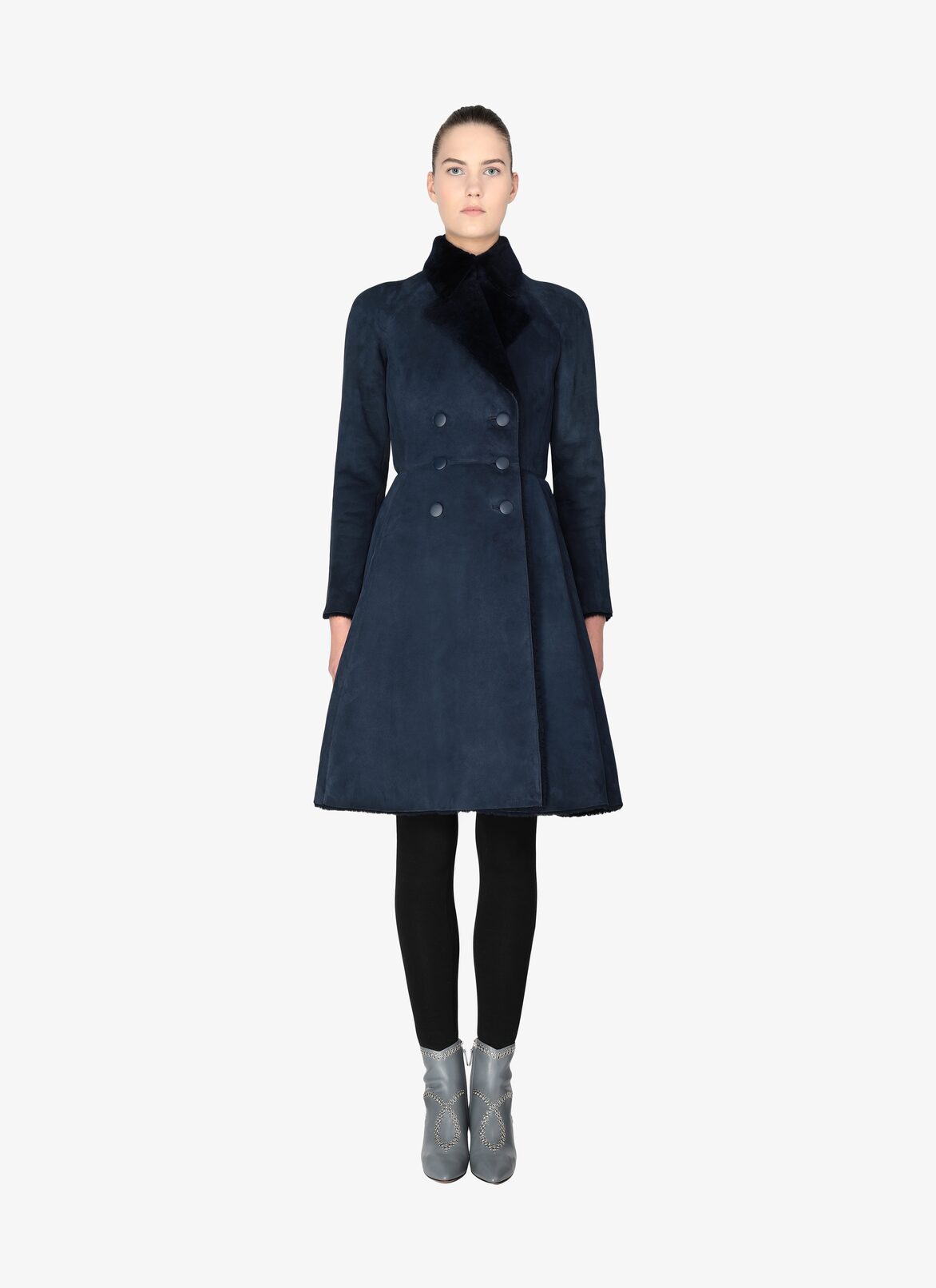 Merino Woolen Coat ALAÏA DARK NAVY MERINO WOOLEN COAT
